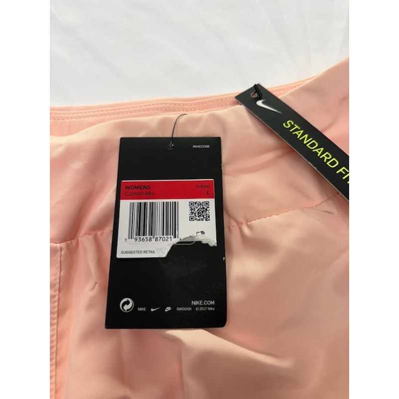 Nike Dri-FIT Running Shorts Standard Fit CJ2400-664 Peach Pink Womens Size L