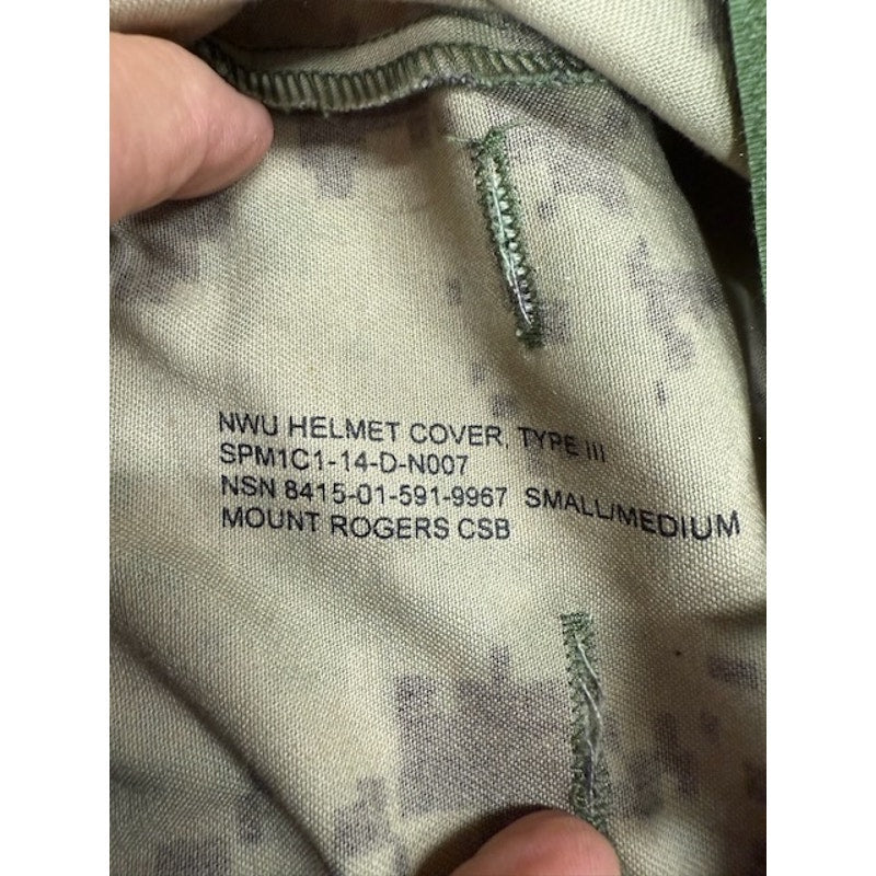 Mount Rogers CSB USN NWU Type III Helmet Cover Camouflage Green Size S/M