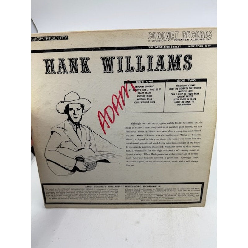 'Slim' Boyd – A Tribute To Hank Williams Vol. 2 1960 Vinyl Album Record