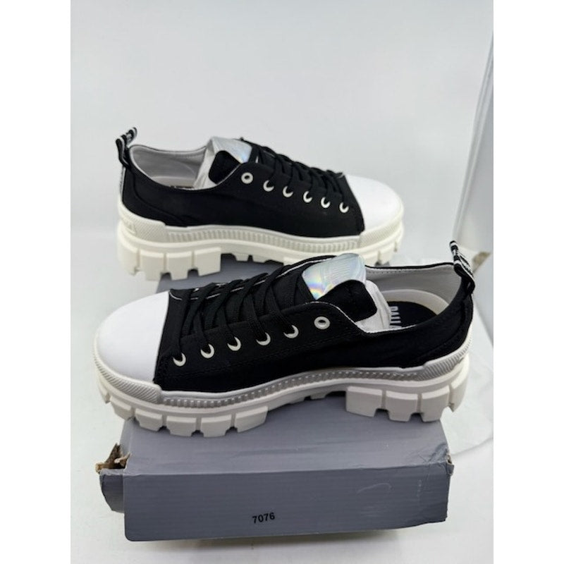 Palladium Revolt Lo Tx Platform Boots 97243-016-M Black White Womens Sz 8.5