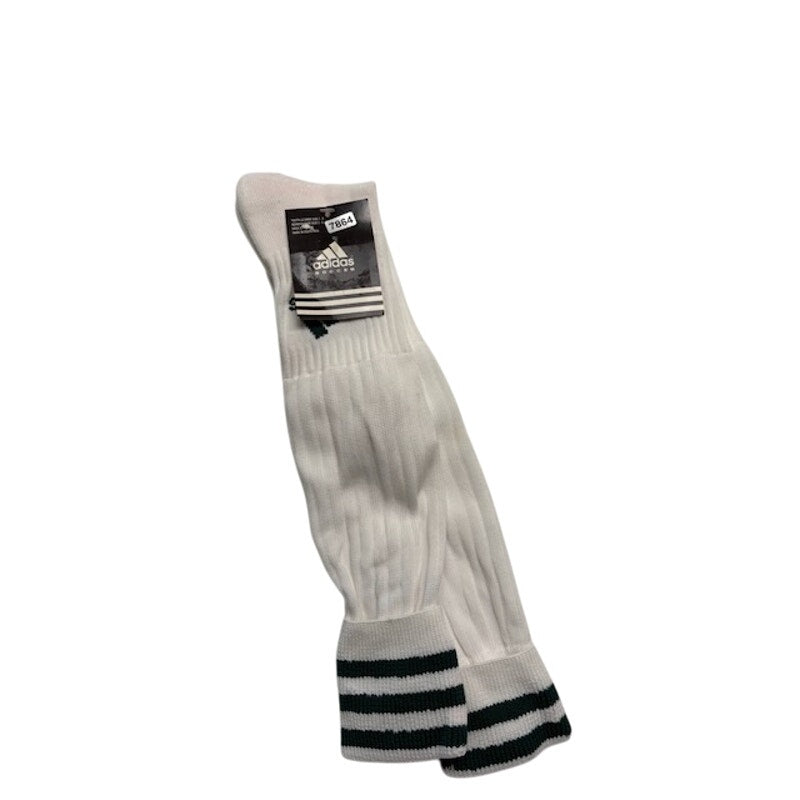 Adidas Soccer Socks 3 Stripe Knee High White/Black Youth LG Shoe Size 3-9