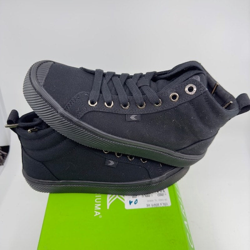 Cariuma OCA High Top Canvas Sneaker Shoes Lace-Up All Black Unisex Size W6 M4.5