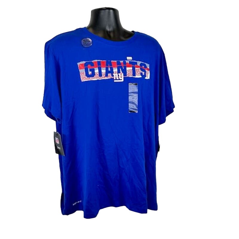 Nike Dri-FIT NFL New York Giants T-Shirt Standard Fit Crewneck Blue Mens XXL