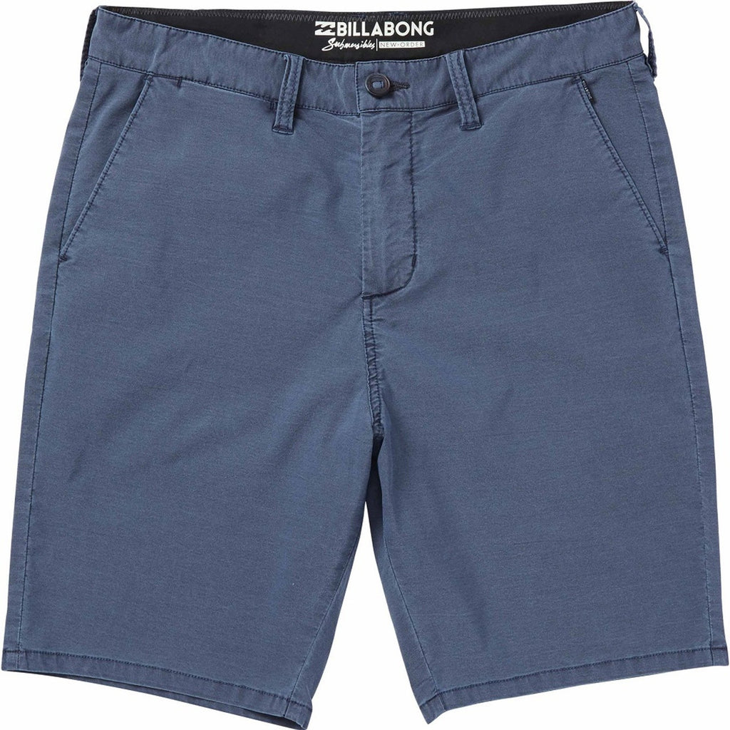 Billabong New Order X OverDye Hybrid Shorts Flat Front Belted Indigo Mens 28