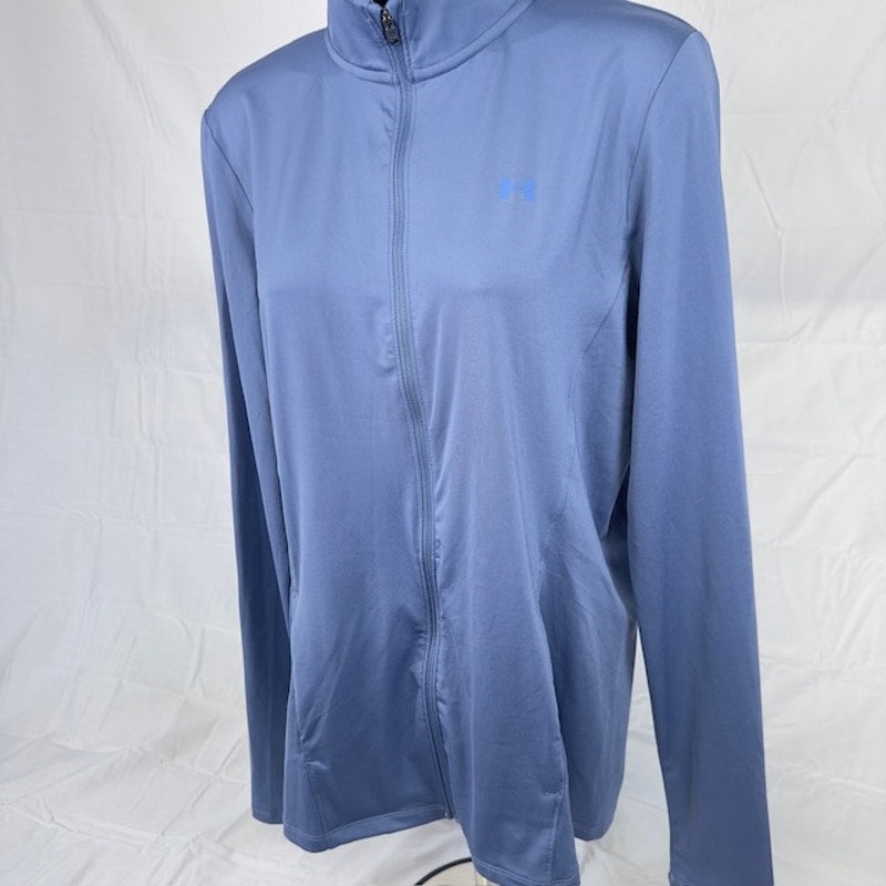 Under Armour UA Full-Zip Jacket Long Sleeve Mock Neck Fitted Light Blue M
