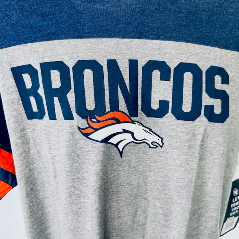 47 Brand Denver Broncos '47 Versus Club T-Shirt Gray Orange Mens Medium