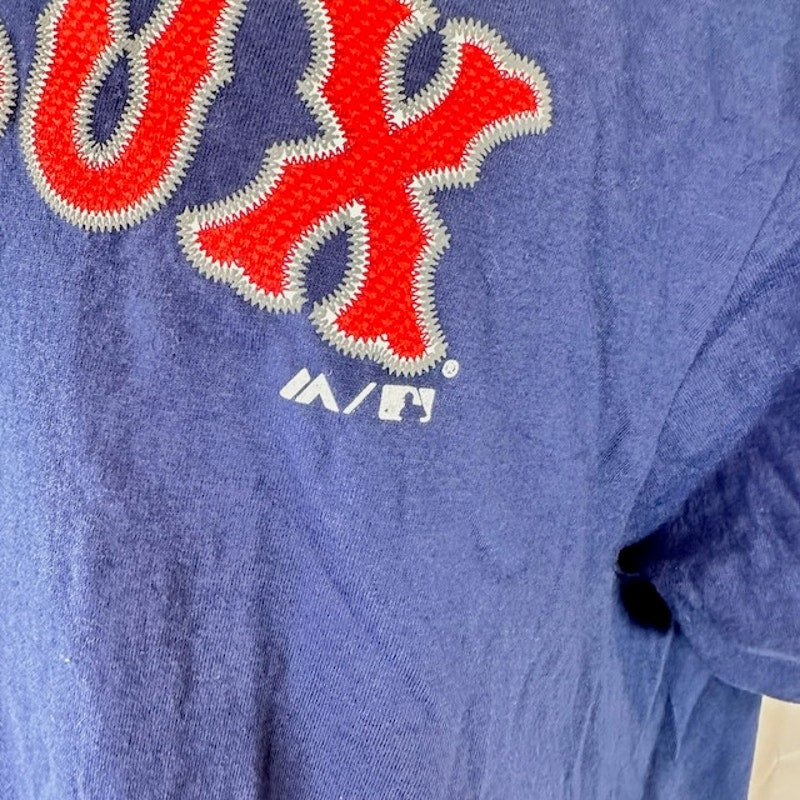 Majestic MLB Boston Red Sox Short Sleeve T-Shirt Crew Neck Navy Blue Mens Size L