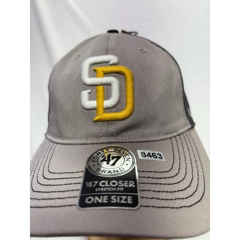 47 Brand San Diego Padres Adjustable Hat Embroidered Logo Gray Black OSFM