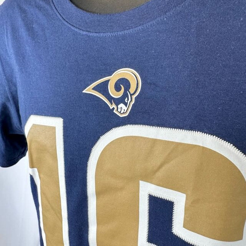 Nike NFL STL Rams Jared Goff #16 T-Shirt Crewneck Short Sleeve Navy Mens Size S
