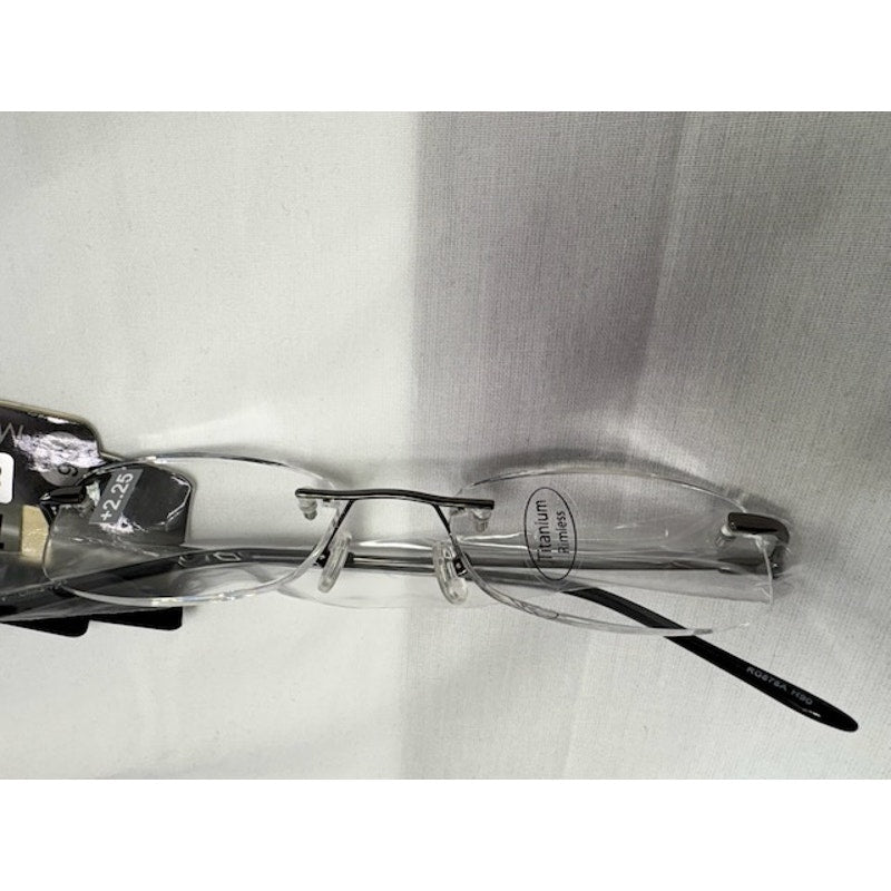 Ultra Spex Titanium Reading Glasses +2.25 Medium Lightweight Black Frame