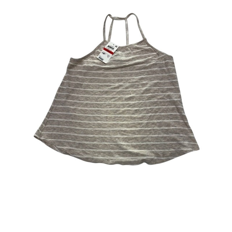 American Rag Cie Striped Swing Tank Top Racerback Beige White Womens XS