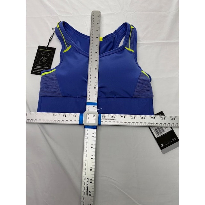 Nike Dri-Fit Swoosh Pocket Sports Bra Medium-Support Padded Blue Womens XS