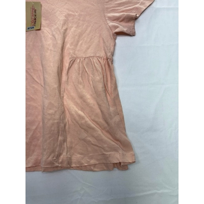 American Rag Cie Babydoll Top Short Sleeve Cotton Peach Womens Size Medium