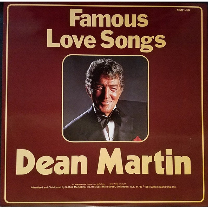 Dean Martin – Famous Love Songs 1985 Vinyl Album Record