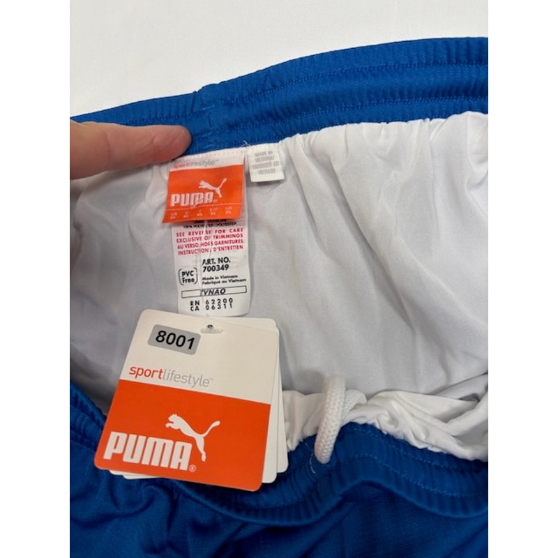 Puma Athletic Sports Shorts Elastic Waist Pull-On Blue/White Mens Size XL