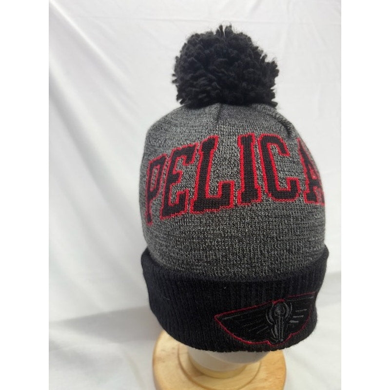 Mitchell & Ness New Orleans Pelicans Beanie Pom Knit Hat NBA Gray OSFM
