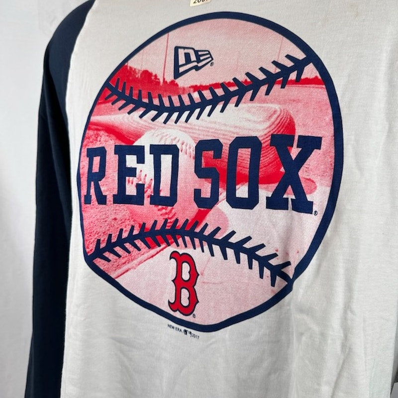 New Era Boston Red Sox T-Shirt Long Sleeves Crew Neck Graphic Print Mens Size XL