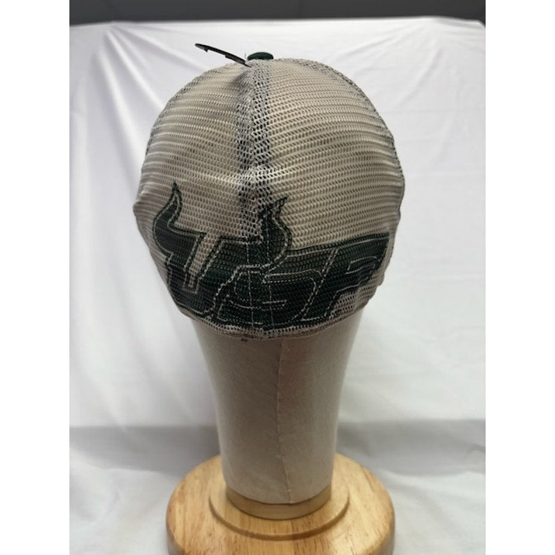 47 Brand Trucker Hat USF Bulls Logo Stretch Fit Cap Green Khaki Unisex S/M