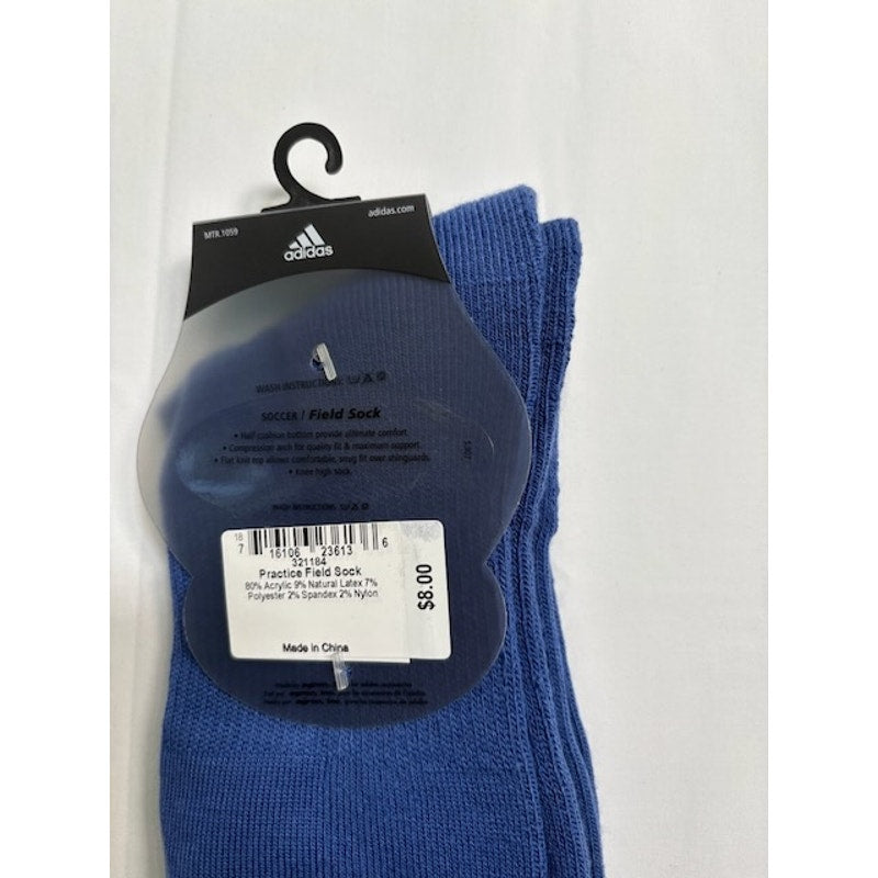 Adidas Practice Field Soccer Socks Knee High Blue/White Mens Shoe Size 6-12