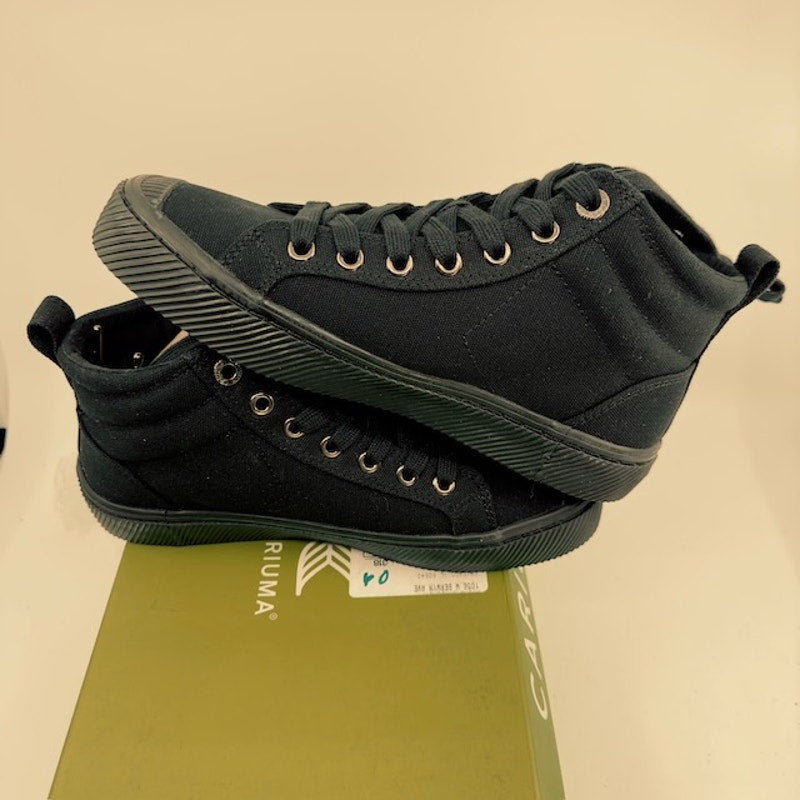 Cariuma OCA High Top Canvas Sneaker Shoes Lace-Up All Black Unisex Size W6 M4.5