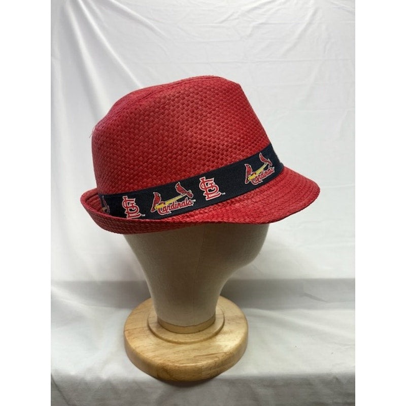 Shane Co St. Louis Cardinals Straw Fedora Hat MLB Red Unisex Adult Size 58