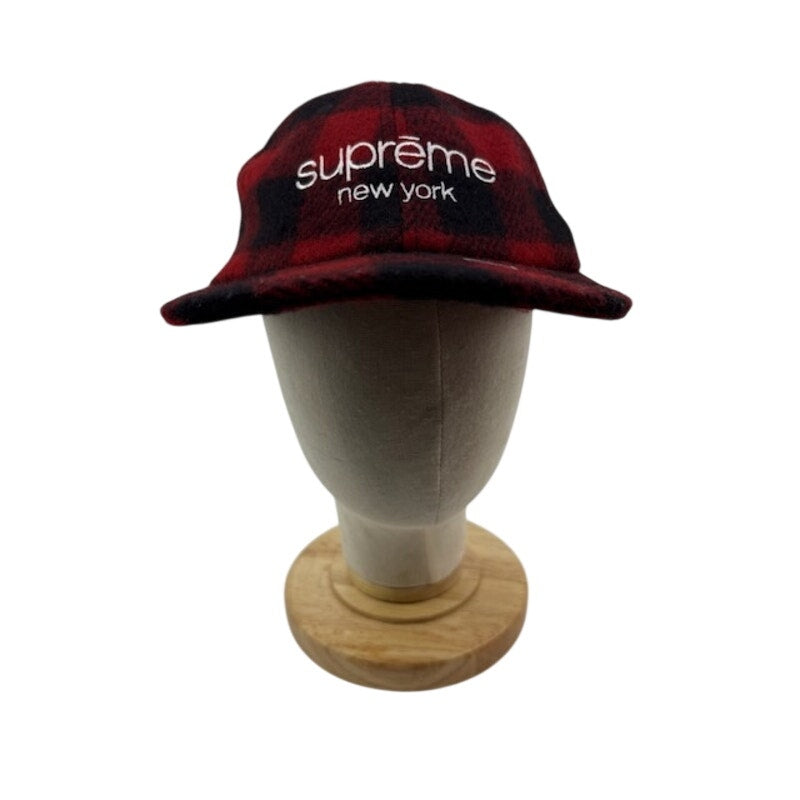 Supreme New York Plaid Wool Snapback Hat Streetwear Cap Red Black Size OS