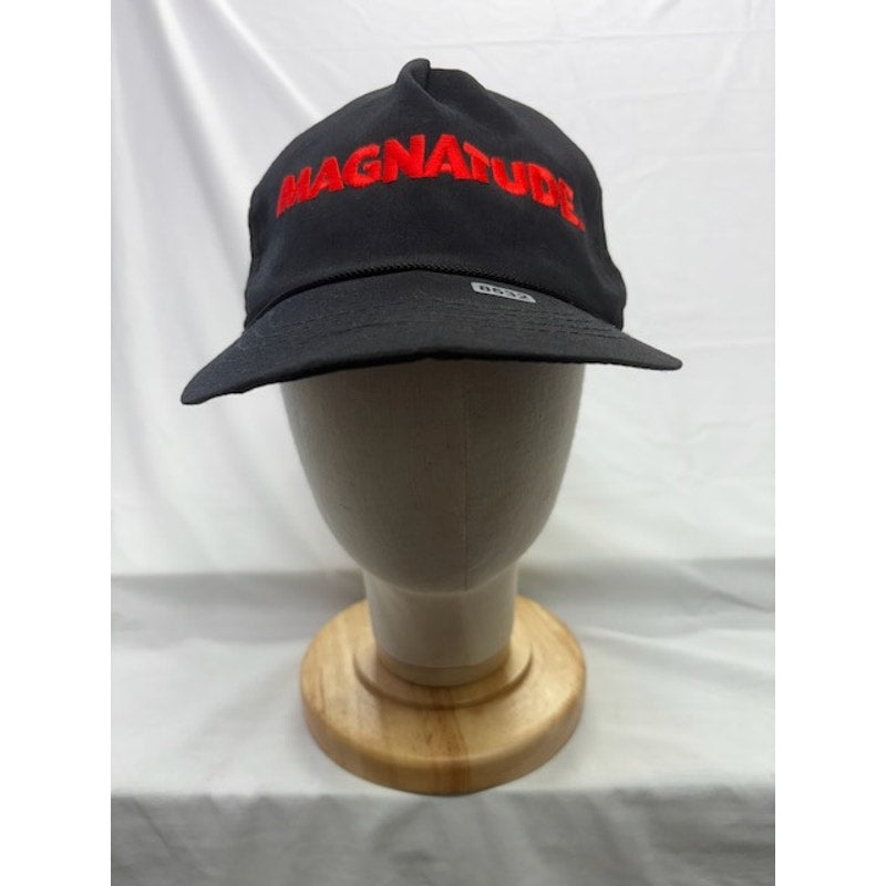 Magnitude Snapback Hat Red Embroidered Logo Adjustable Cap Black Unisex OSFM