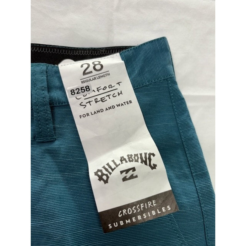 Billabong Crossfire Submersible Board Shorts Mid Rise Blue Mens Size 28