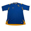 Umbro Soccer Jersey Shirt Short Sleeve V-Neck Royal Blue/Gold Mens Size L