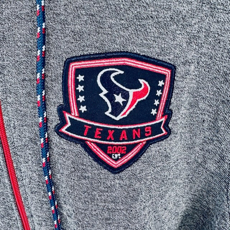 Ultra Game NFL  Full Zip Houston Texans Varsity Hoodie Gray Mens Size XL