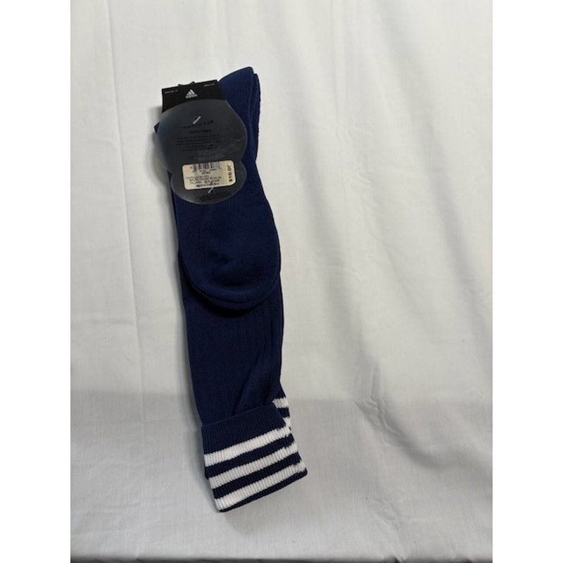 Adidas Soccer Socks 3 Stripe Knee High Navy/White Youth LG Shoe Size 3-9