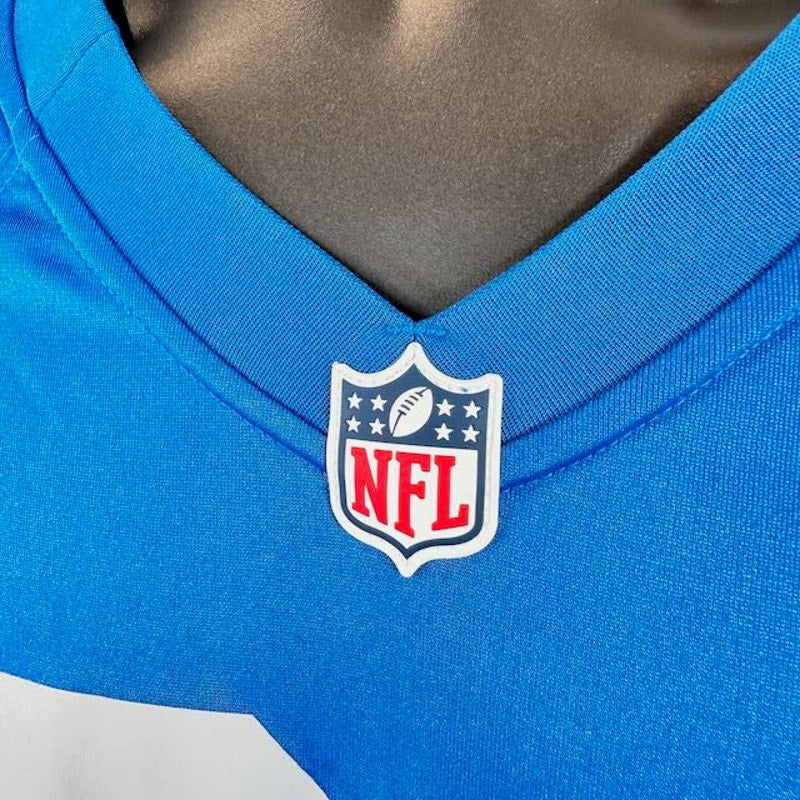 Nike NFL Ziggy Ansah #94 Detroit Lions Throwback Game Jersey Blue Mens Size XXL