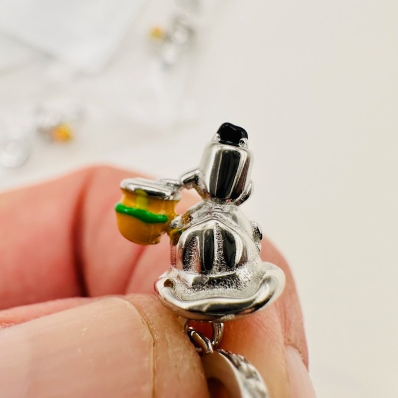 Chef with Burger Dangle Charm Pendant 925 Sterling Silver