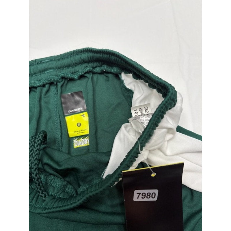 Diadora Diadry Training Shorts Elastic Waist Pull-On Green/White Womens Sz S