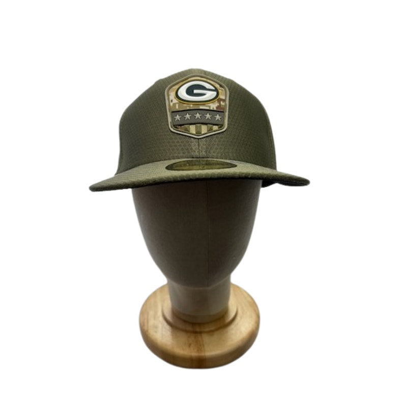 New Era Fitted Cap Bay Packers Salute To Service Olive Green Mens Size 7