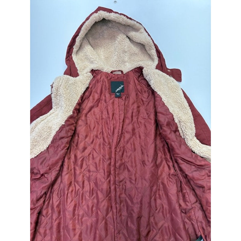 Collection B Hooded Anorak Jacket Twill Full-Zip Brick Junior Womens Size S