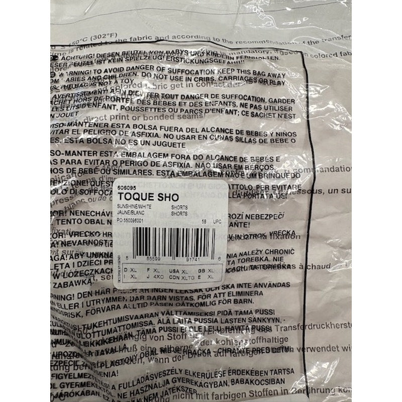 adidas Toque Shorts Elastic Waist Pull-On Sunshine/White Mens Size XL