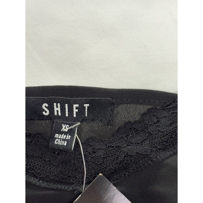 Shift Lace Detail Cami Tank Top Layer Asymmetrical Hem Black Womens Size XS