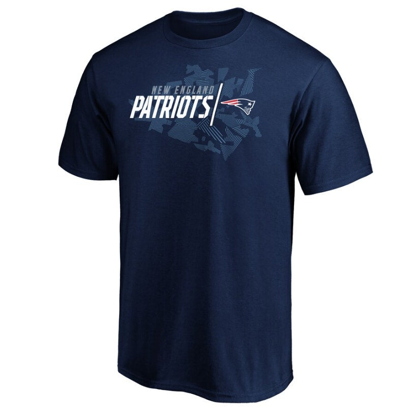 Majestic NFL New England Patriots Iconic Geo Drift T-Shirt Navy Blue Mens XL