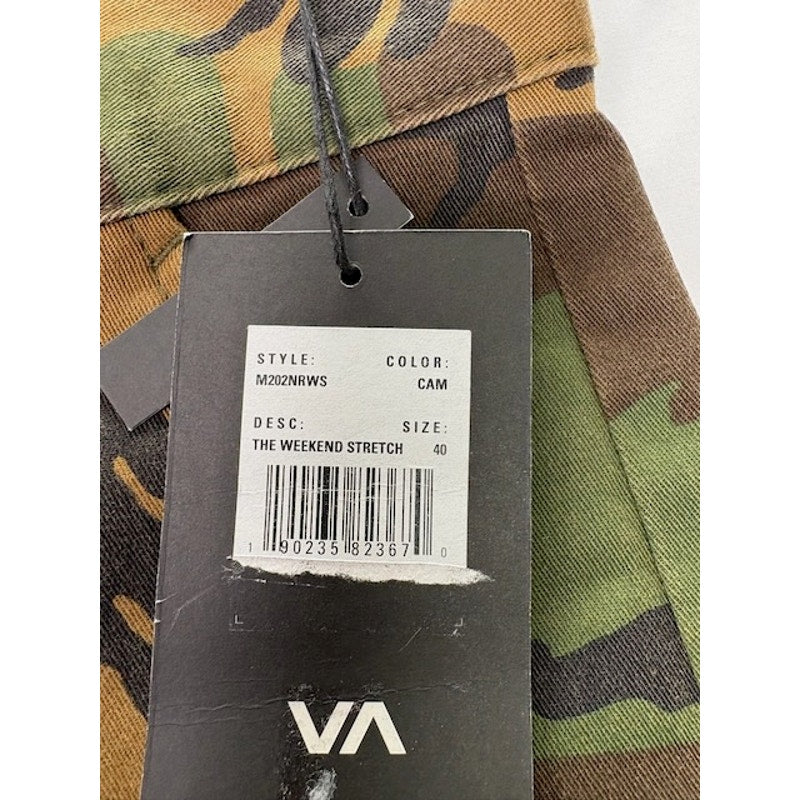 RVCA Weekend Stretch Shorts Mid Rise Camo M202NRWS Multicolor Mens Size 40