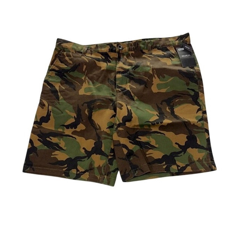RVCA Weekend Stretch Shorts Mid Rise Camo M202NRWS Multicolor Mens Size 40