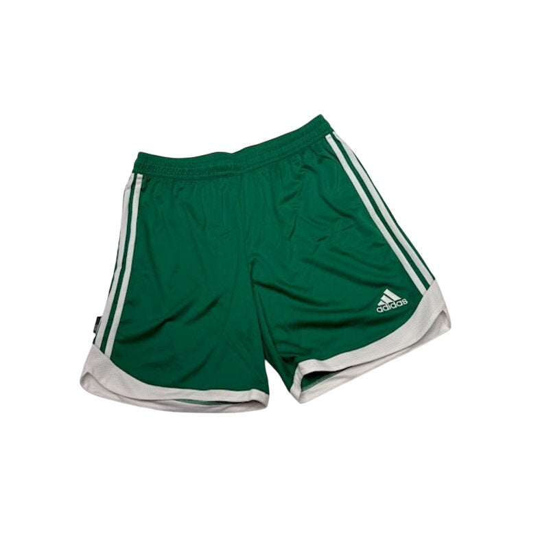 Adidas Football Shorts Clima365 3 Stripes Elastic Waist Green/White Womens Sz XL