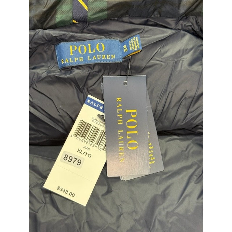 POLO Ralph Lauren Plaid Down Filled Hooded Puffer Jacket Green/Multi Mens XL