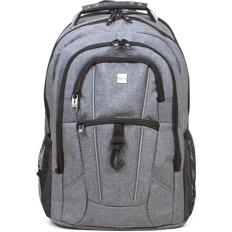 Dejuno Commuter Backpack Checkpoint-Friendly 15.6 Laptop Pocket Heather Grey