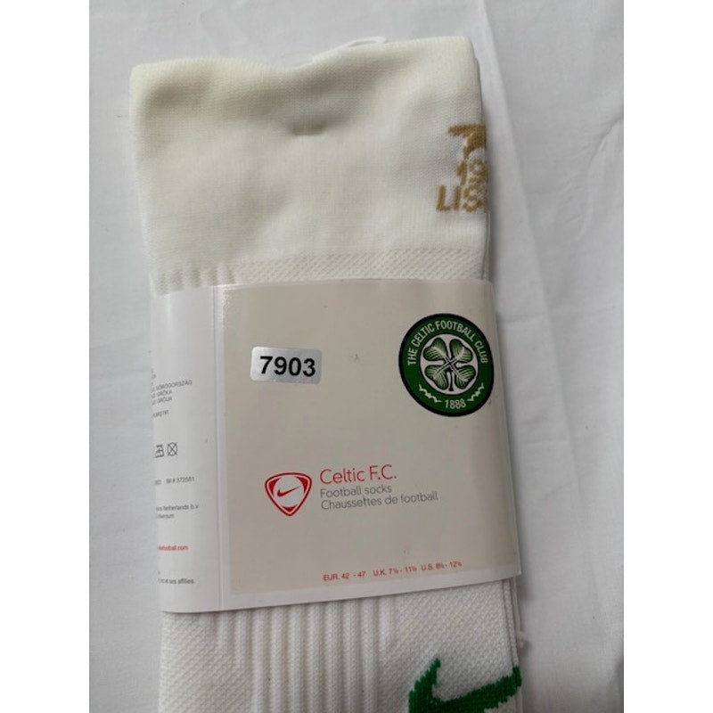 Nike Celtic F.C. Football Socks Knee-High White Adult Unisex Size 8.5-12.5