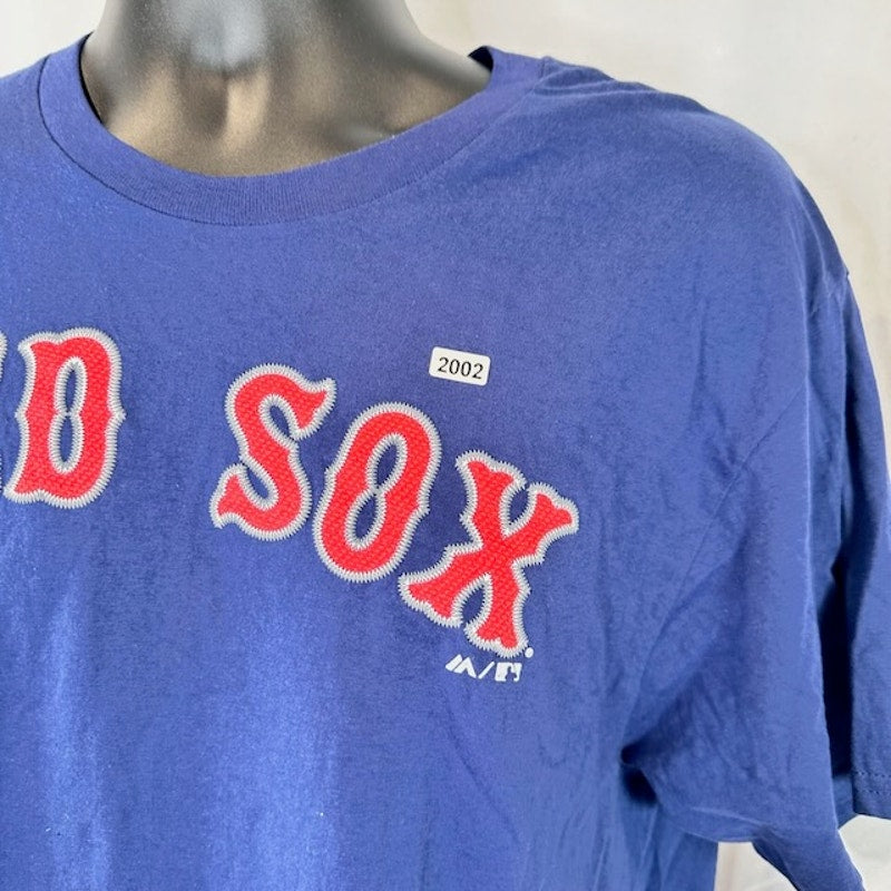 Majestic MLB Boston Red Sox Short Sleeve T-Shirt Crew Neck Navy Blue Mens Size L