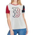 Nike Dri-Fit MLB Boston Red Sox Slub Two-Tone Logo T-Shirt White Womens Size XS