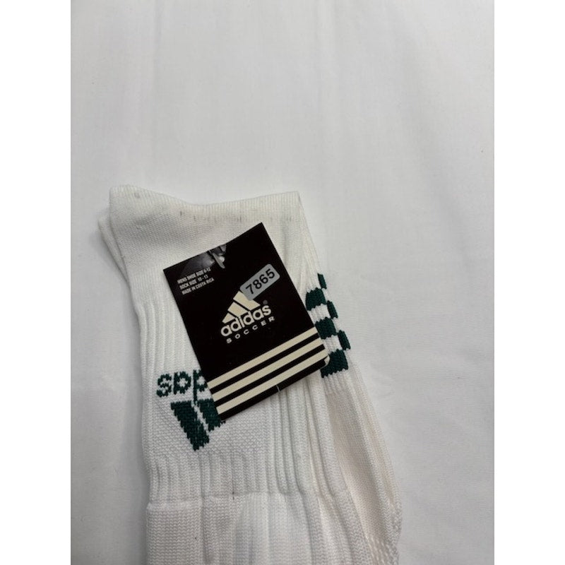 Adidas Soccer Socks 3 Stripe Cuff Knee High White/Black Mens Shoe Size 6-13
