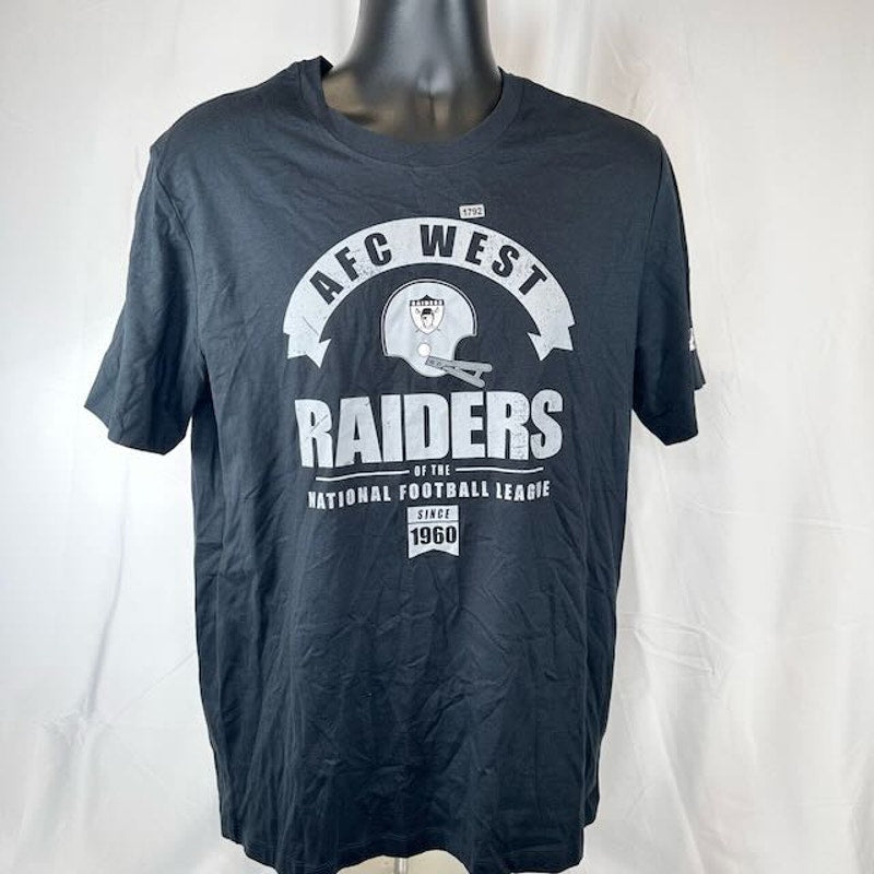 Nike NFL Las Vegas Raiders Historic Tri-Blend T-Shirt Crewneck Black Mens Size M