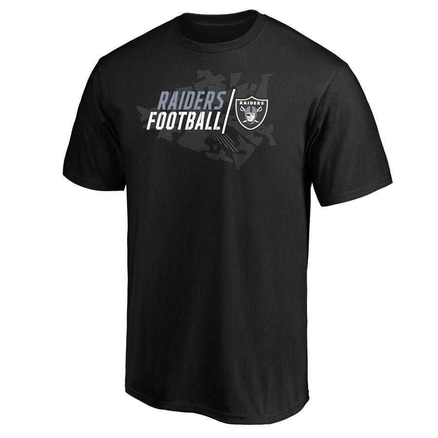 Majestic Fanatics Oakland Raiders NFL Geo Drift Cotton T-Shirt Black Mens Size M